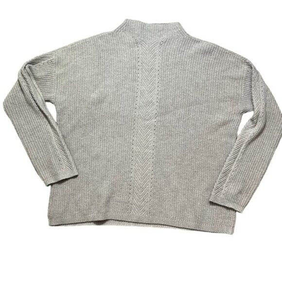 WHITE‎ + WARREN  Ribbed Mockneck Sweater Women Size Medium - Picture 4 of 7